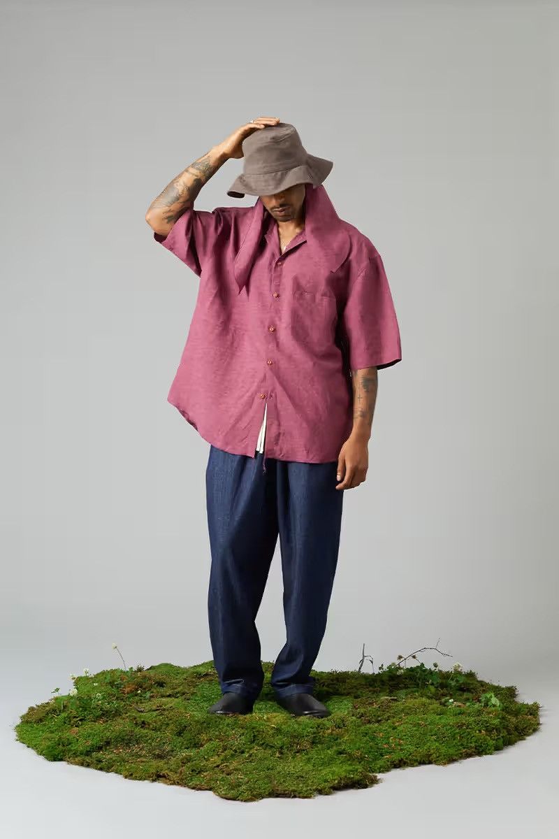 s.k. manor hill Sage Shirt Magenta Viscose Linen Size US M / EU 48-50 / 2 - 3 Thumbnail