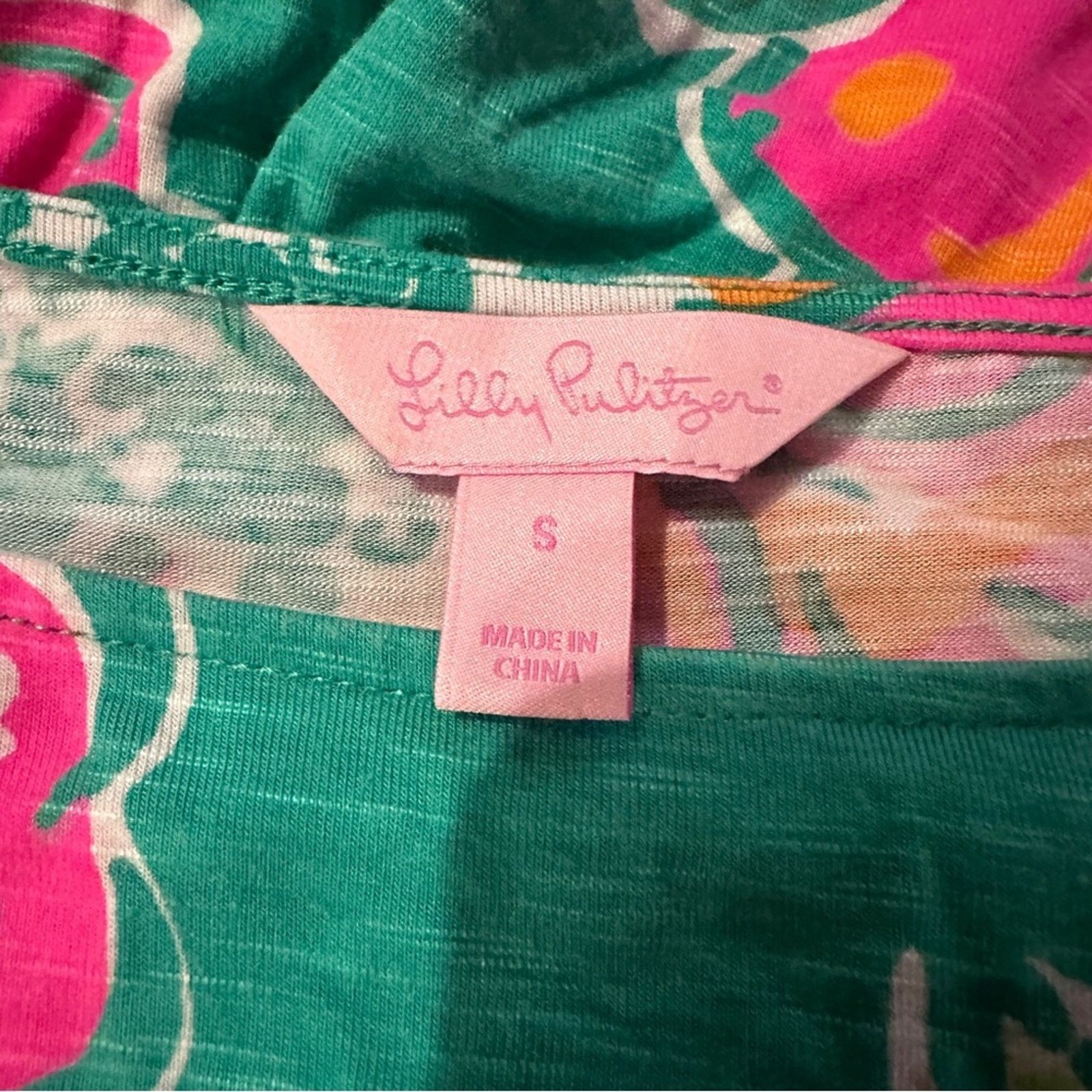 Lilly Pulitzer Lilly Pulitzer Cara Green Orange & Pink Floral Mini Dress Size S / US 4 / IT 40 - 6 Thumbnail