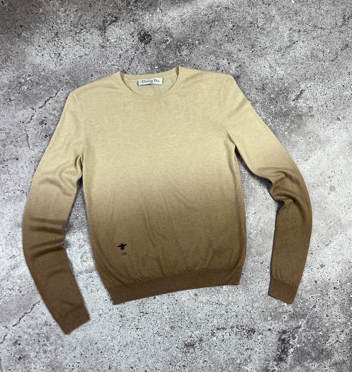 Dior Christian Dior CashmereSilk Sweater GradientBeigeBrownCDLogo Size XS / US 0-2 / IT 36-38 - 1 Thumbnail