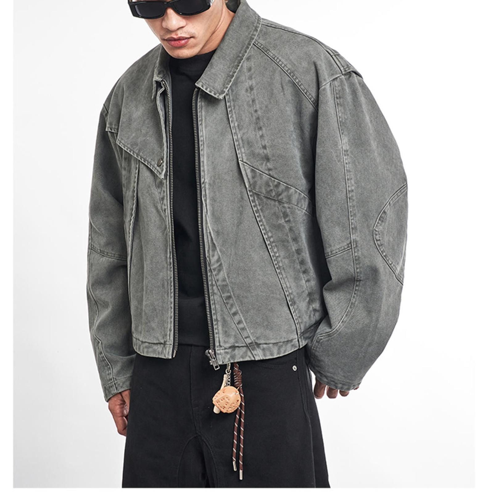 Other Ribbed Cropped Denim Jacket - Gray Size US M / EU 48-50 / 2 - 2 Thumbnail