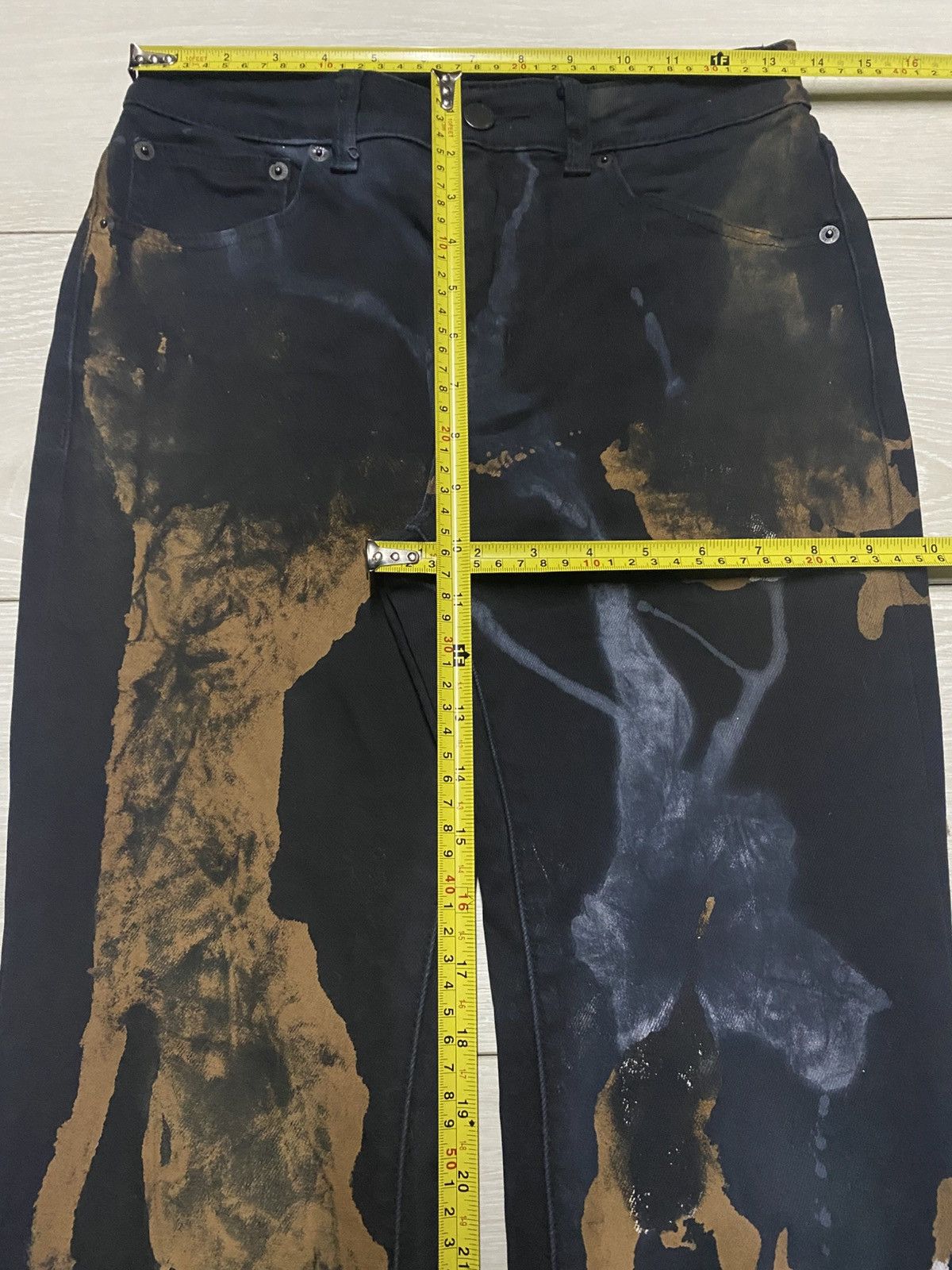 GU Vintage Gu Black Paint Splatter Distressed Flare Jeans Size US 27 - 11 Thumbnail