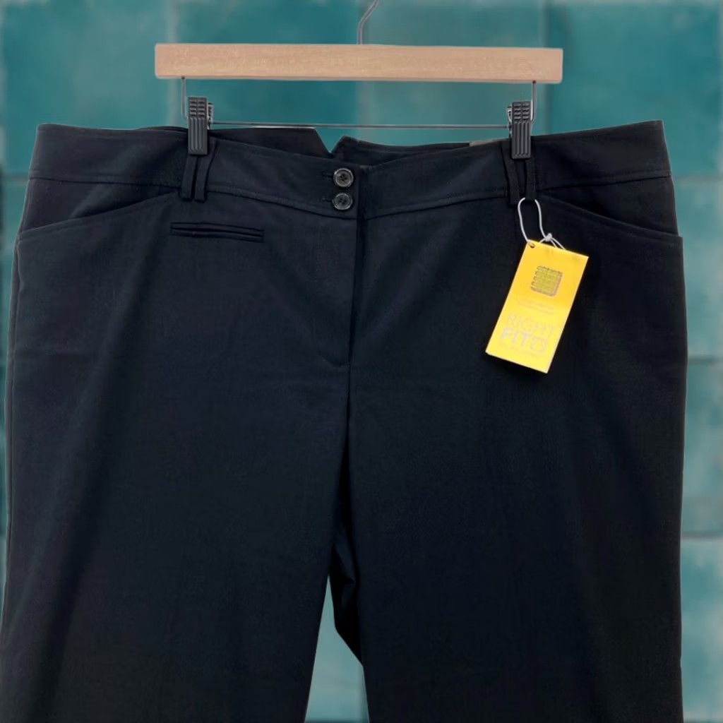 Vintage Lane Bryant Dress Pants Women's 6P Petite Right Fit Black Stretch Fabric Career Pants Size 28" / US 6 / IT 42 - 1 Thumbnail