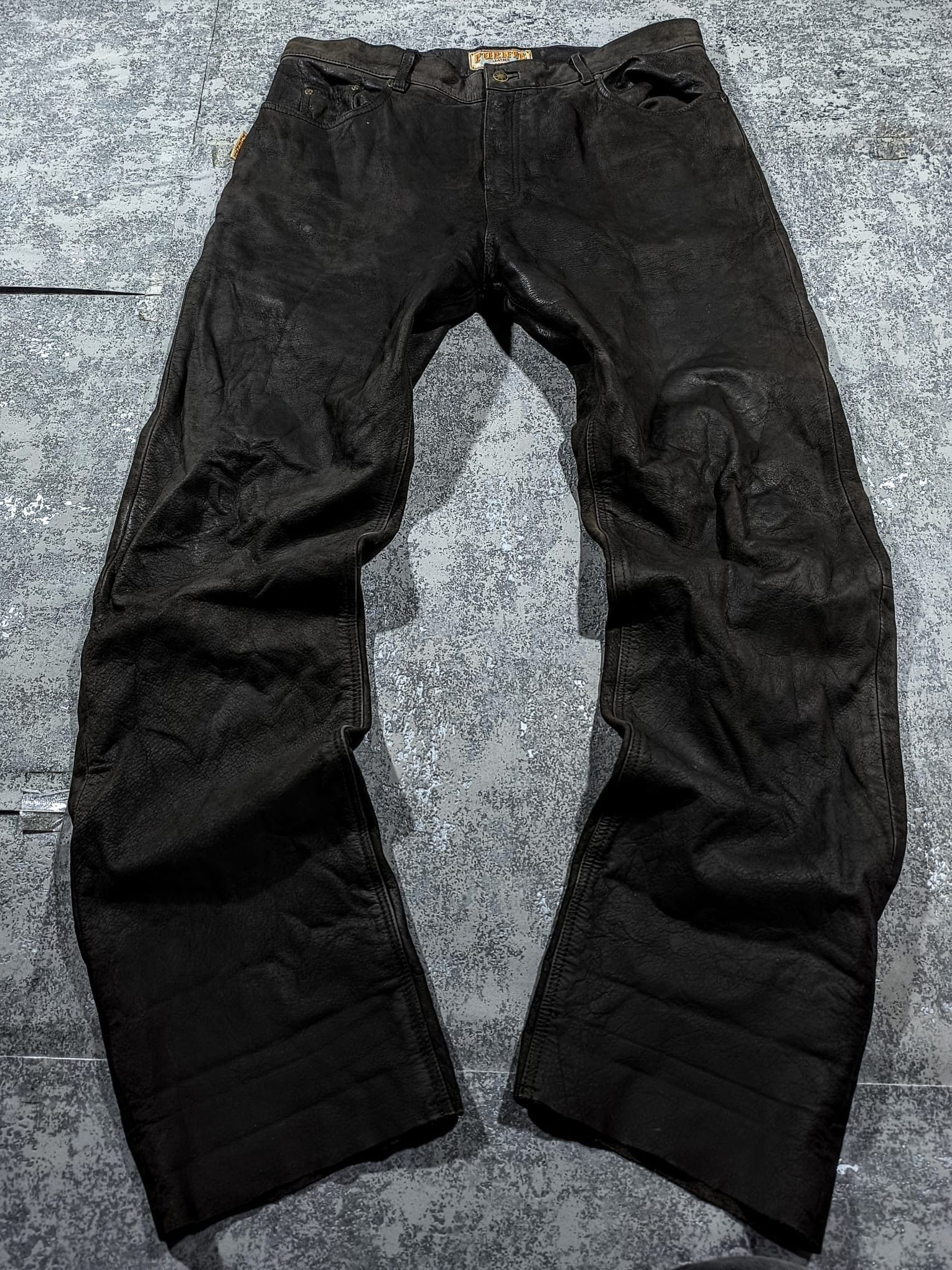 Genuine Leather dark brown western leather 90s pants chrome hearts Size US 38 / EU 54 - 3 Thumbnail