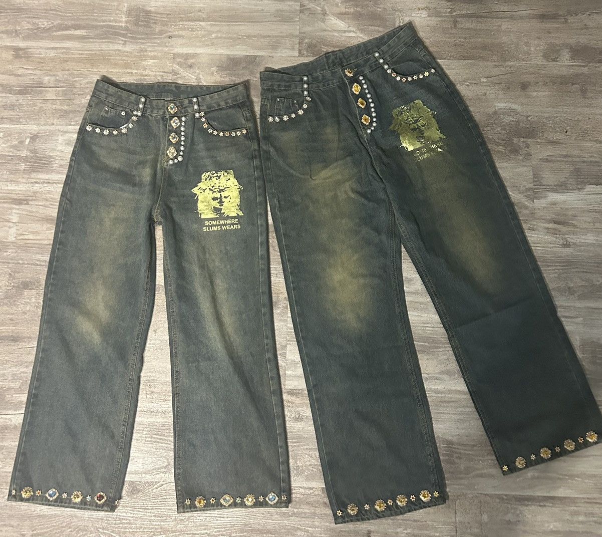 Other Slumweirdo “Rhinestone Conchos Denim” Size US 34 / EU 50 - 4 Thumbnail