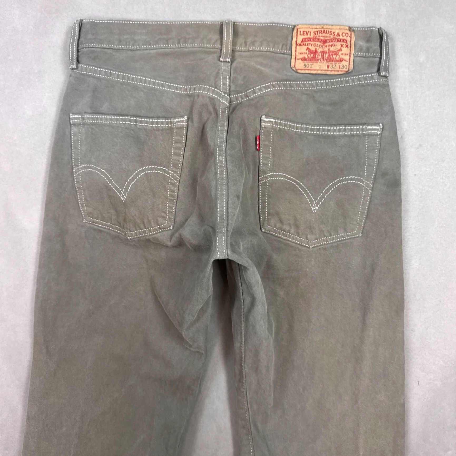 Levi's Levi's 501 Jeans Mens 32x30 Gray Denim Straight Button Fly Size US 32 / EU 48 - 6 Thumbnail