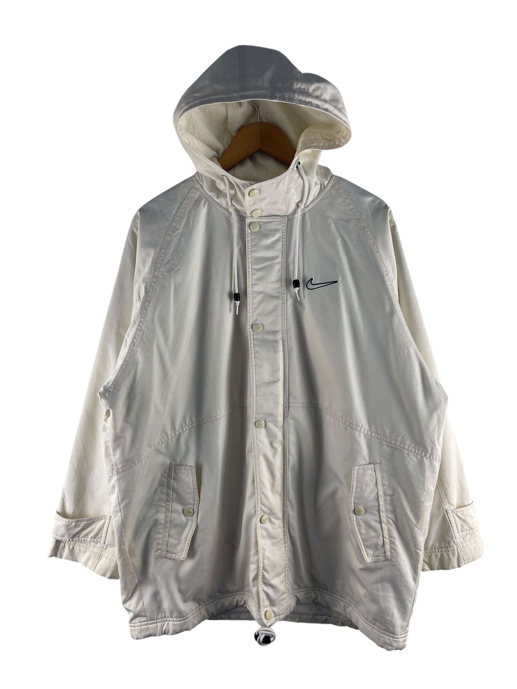 Nike Vintage Nike Big Swoosh Hooded Windbreaker Jacket Size US M / EU 48-50 / 2 - 2 Thumbnail