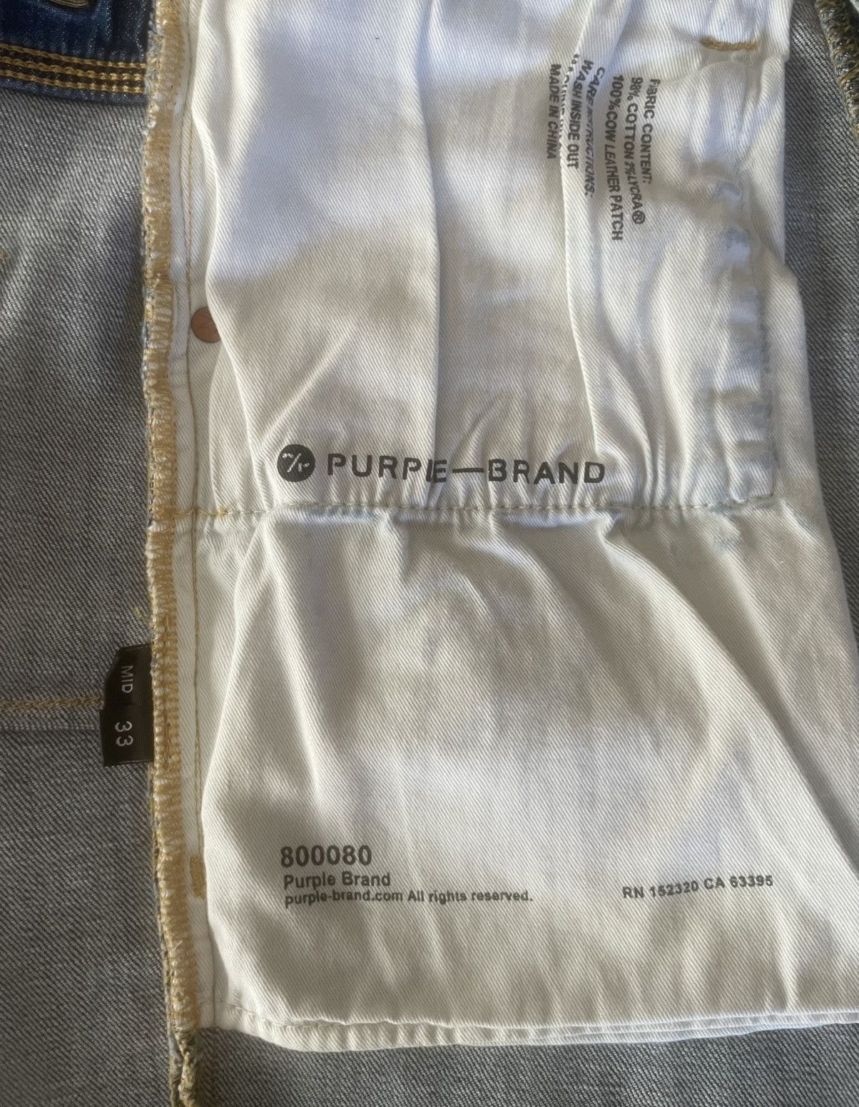 Purple Brand Purple Jeans Black & White Paint Splatter Size US 33 - 9 Thumbnail