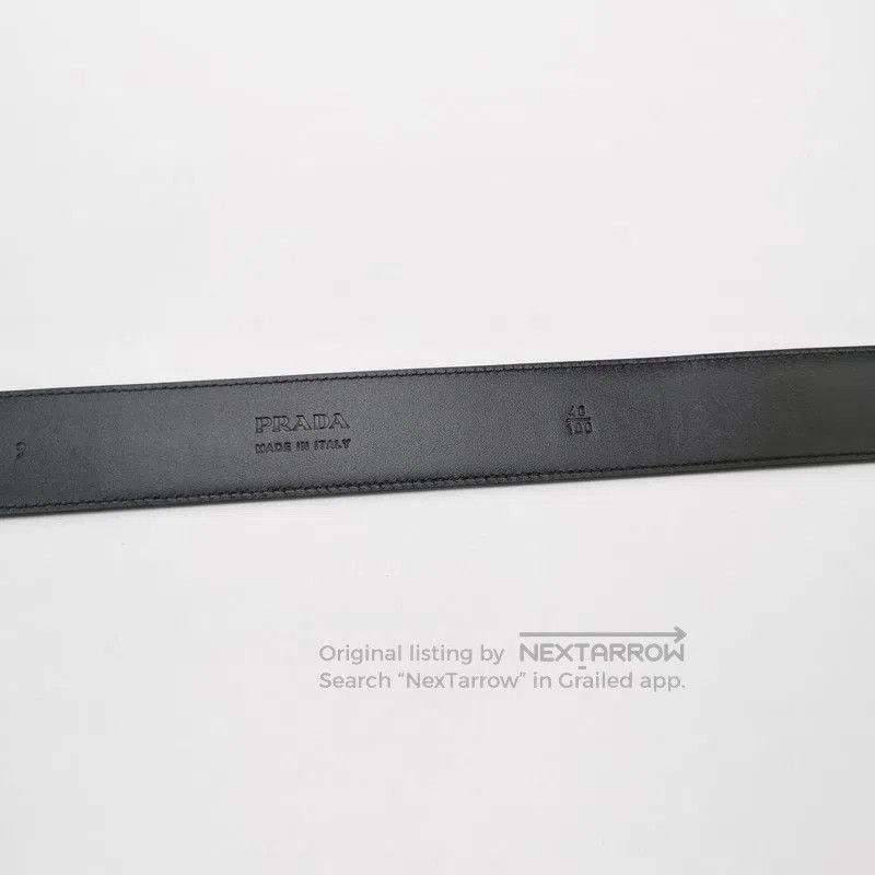 Prada Prada Black Leather Logo Belt. Size ONE SIZE - 4 Thumbnail