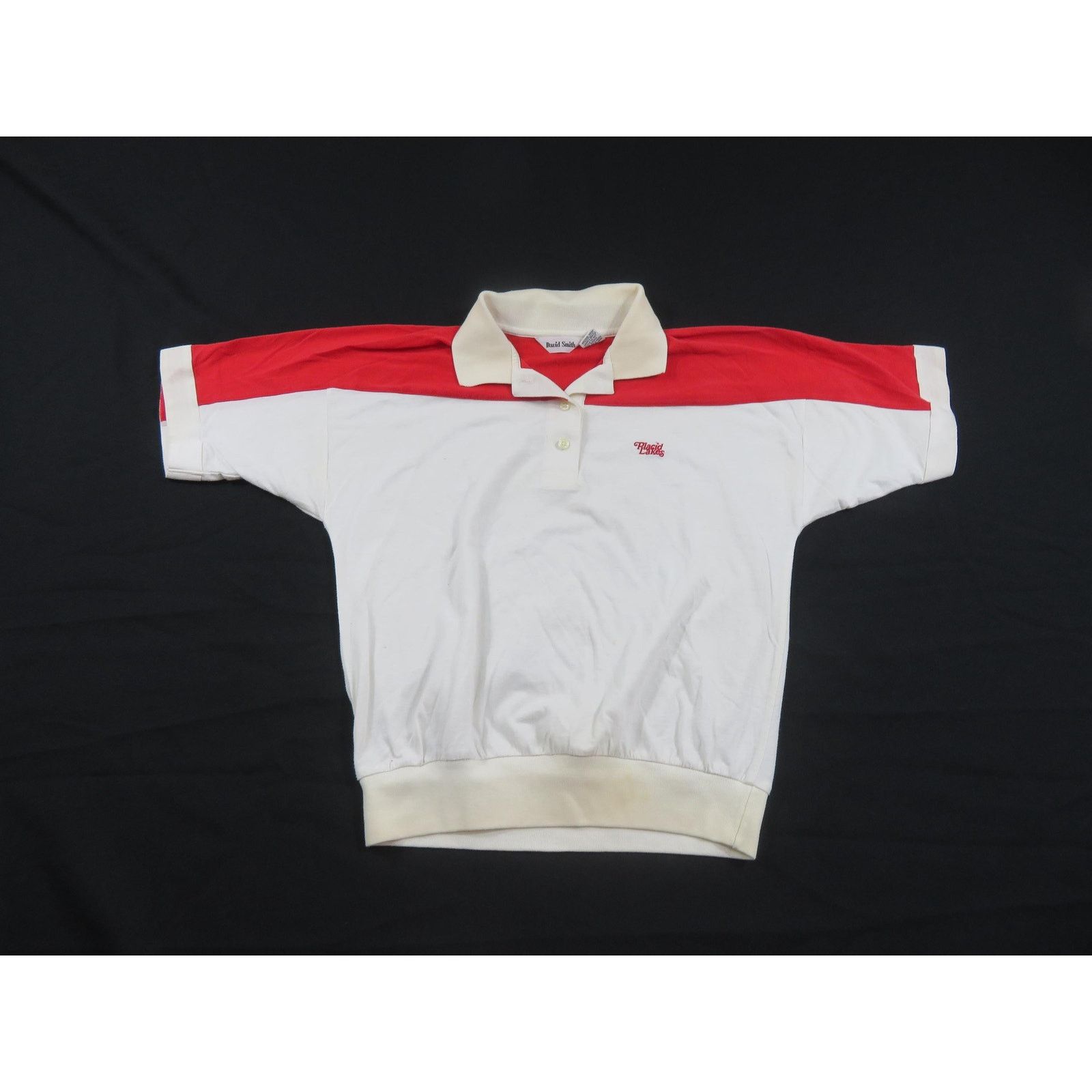 Other Placid Lakes Polo Shirt White Red Womens Sz M 1980s Size M / US 6-8 / IT 42-44 - 1 Thumbnail