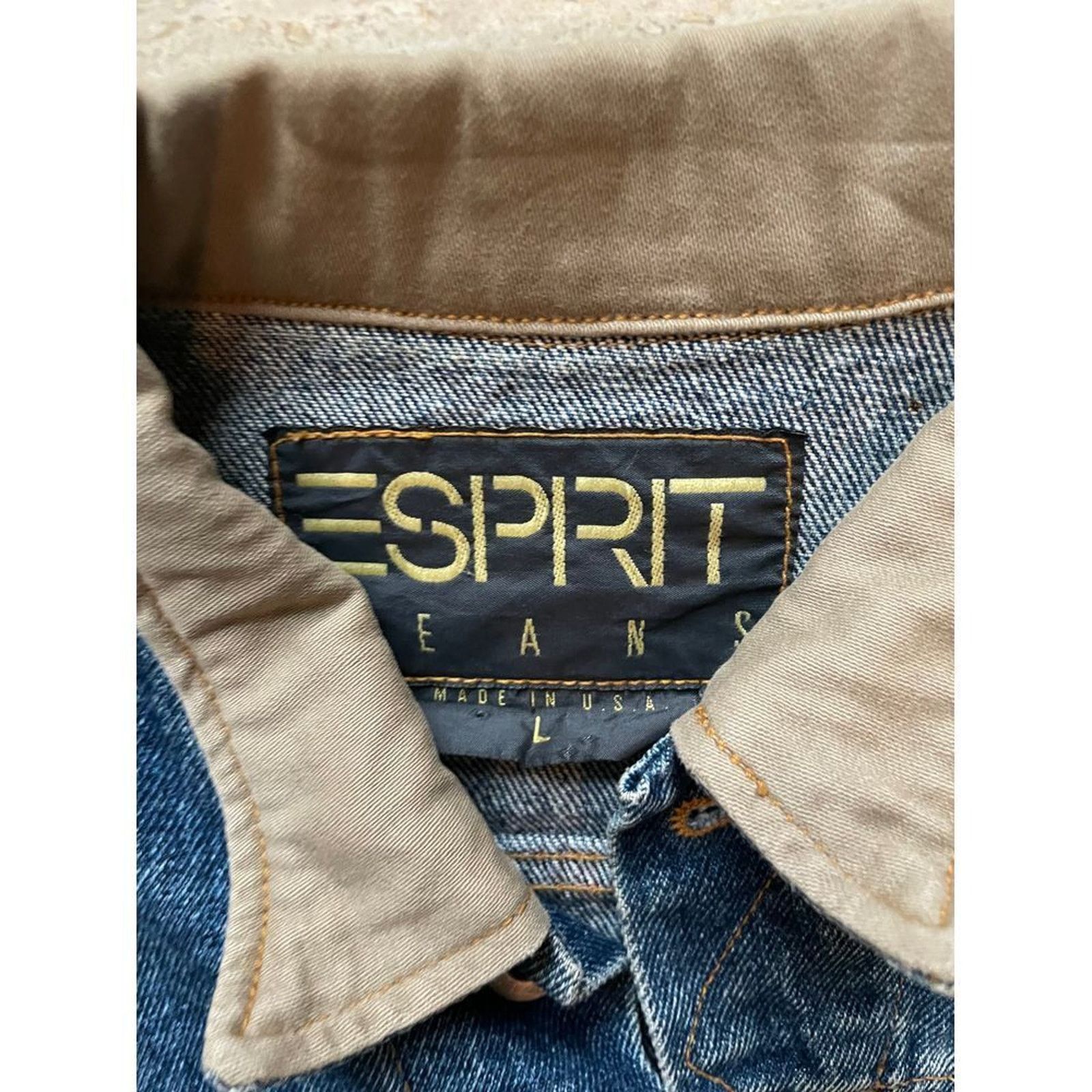 Esprit Esprit Vintage Cropped Denim Jacket with Contrast 90s stle L Size US L / EU 52-54 / 3 - 2 Thumbnail