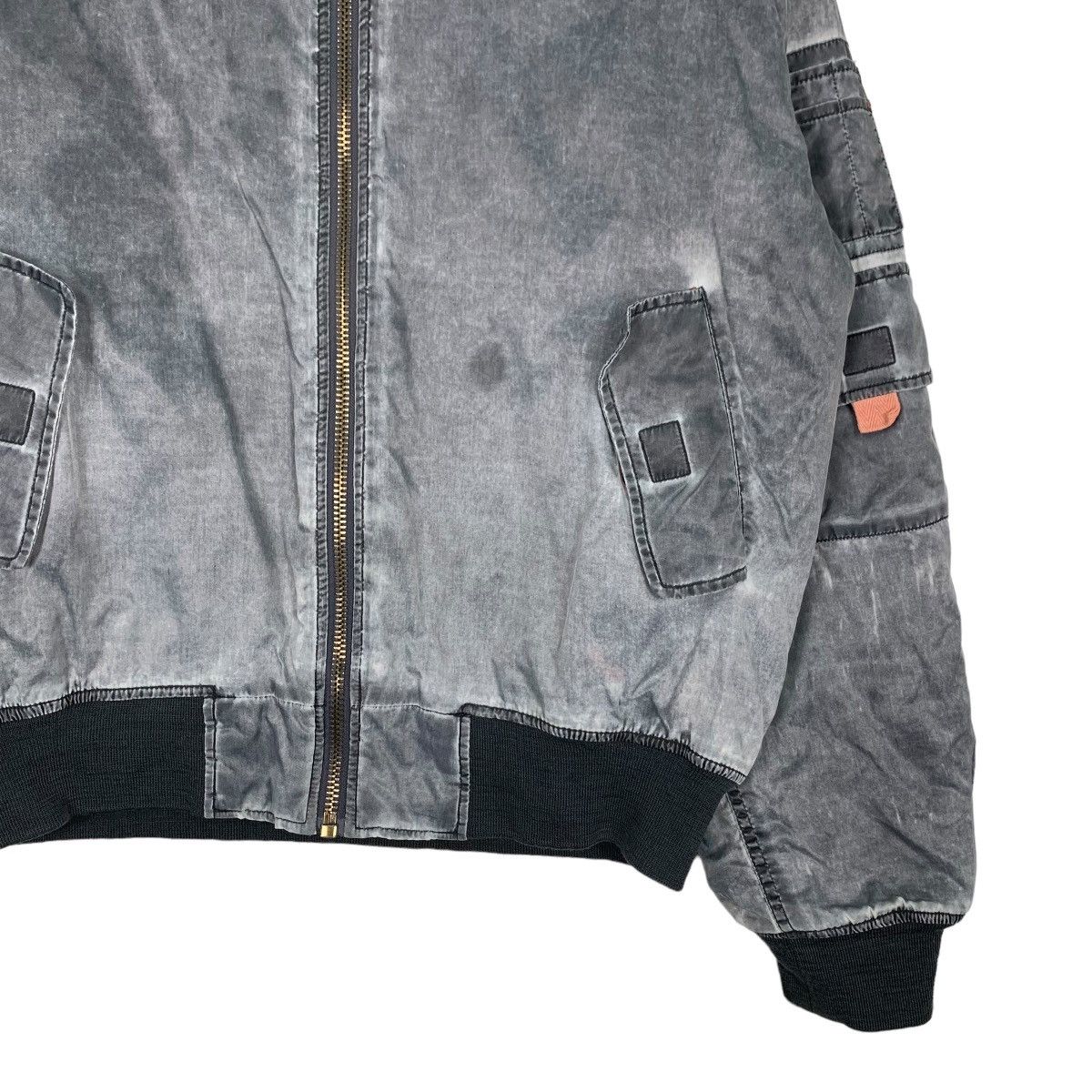 Vintage Be-J Snow Washed Fur Neck MA1 Flight Jacket #1057-C48 Size US L / EU 52-54 / 3 - 4 Thumbnail