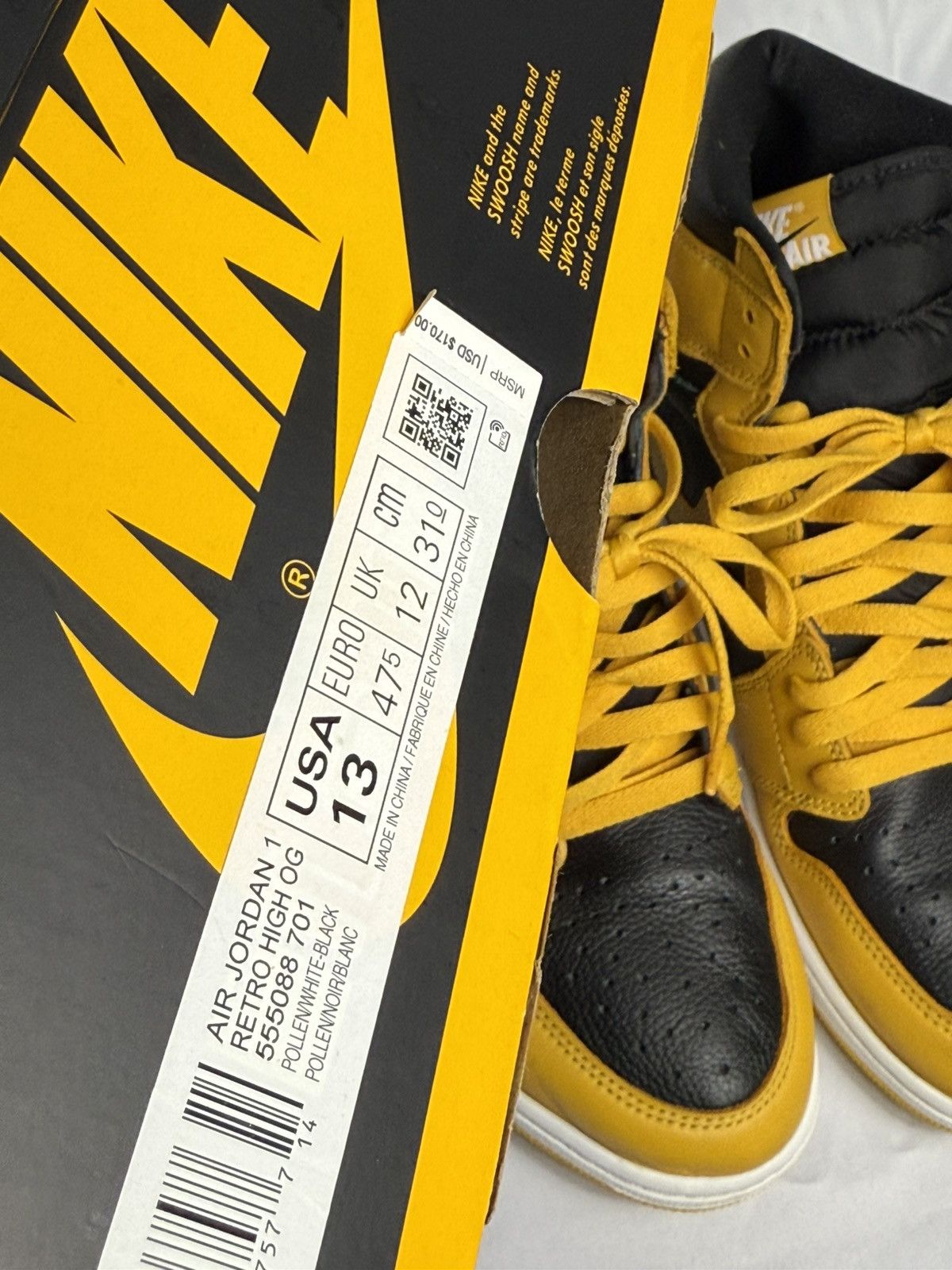 Nike Air Jordan 1 OG High “Pollen” Size US 13 / EU 46 - 11 Thumbnail