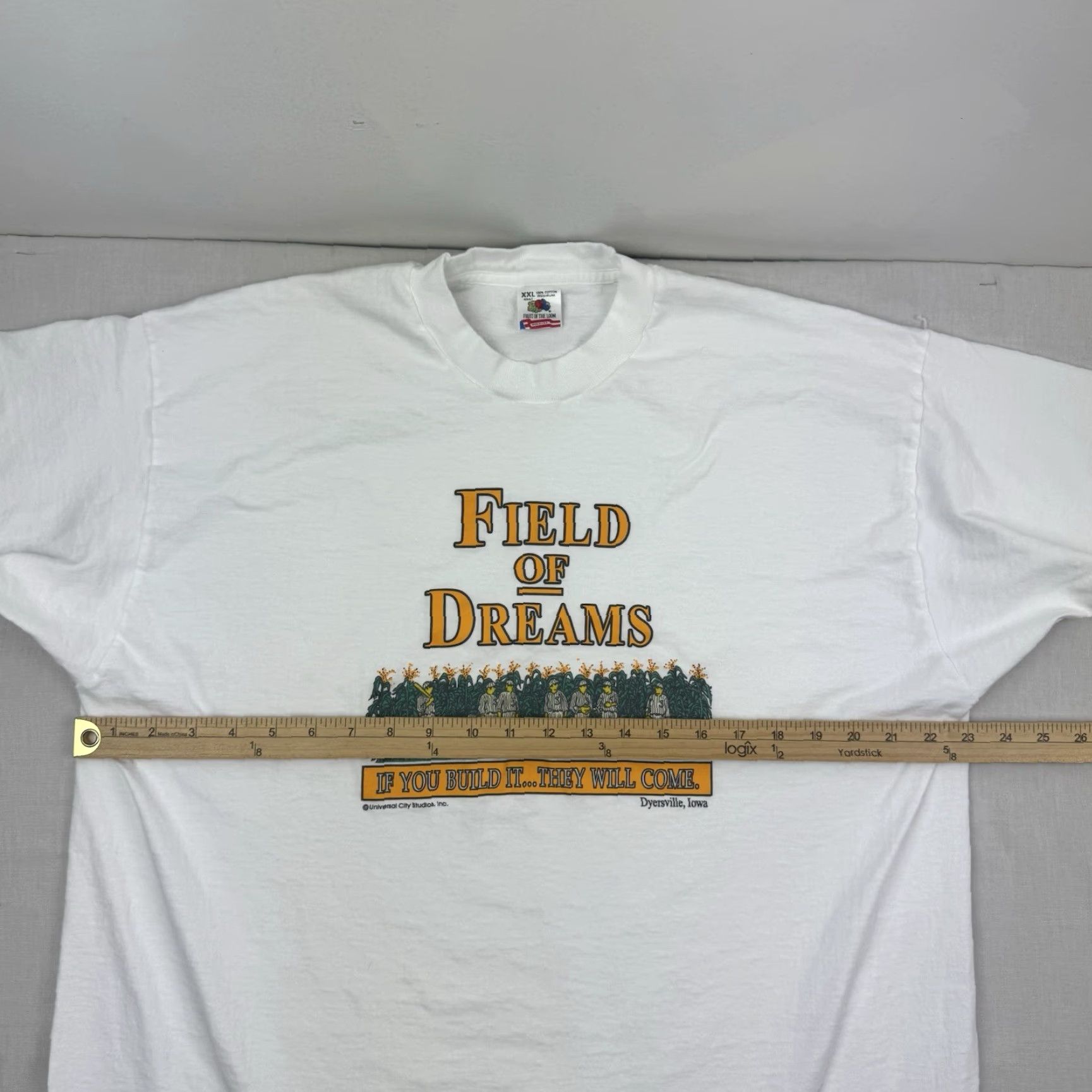 Fruit Of The Loom VINTAGE Field Of Dreams Movie T Shirt 2XL Adult Dyersville Iowa Promo Tee 90s Size US XXL / EU 58 / 5 - 7 Thumbnail