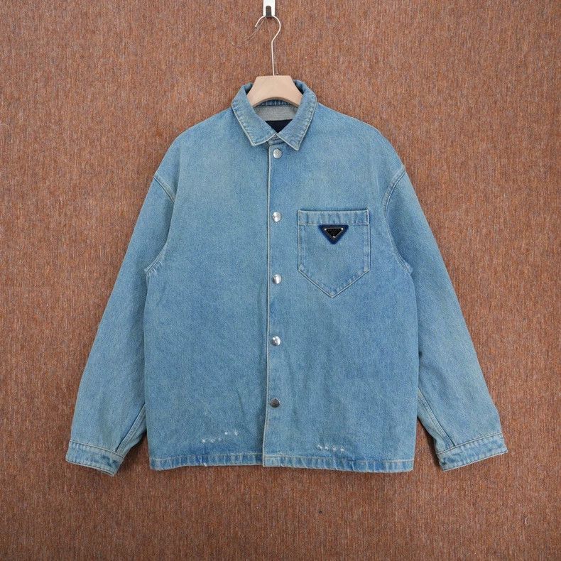 Prada Prada Triangle Logo Denim Jacket - dmc Size US XL / EU 56 / 4 - 1 Thumbnail