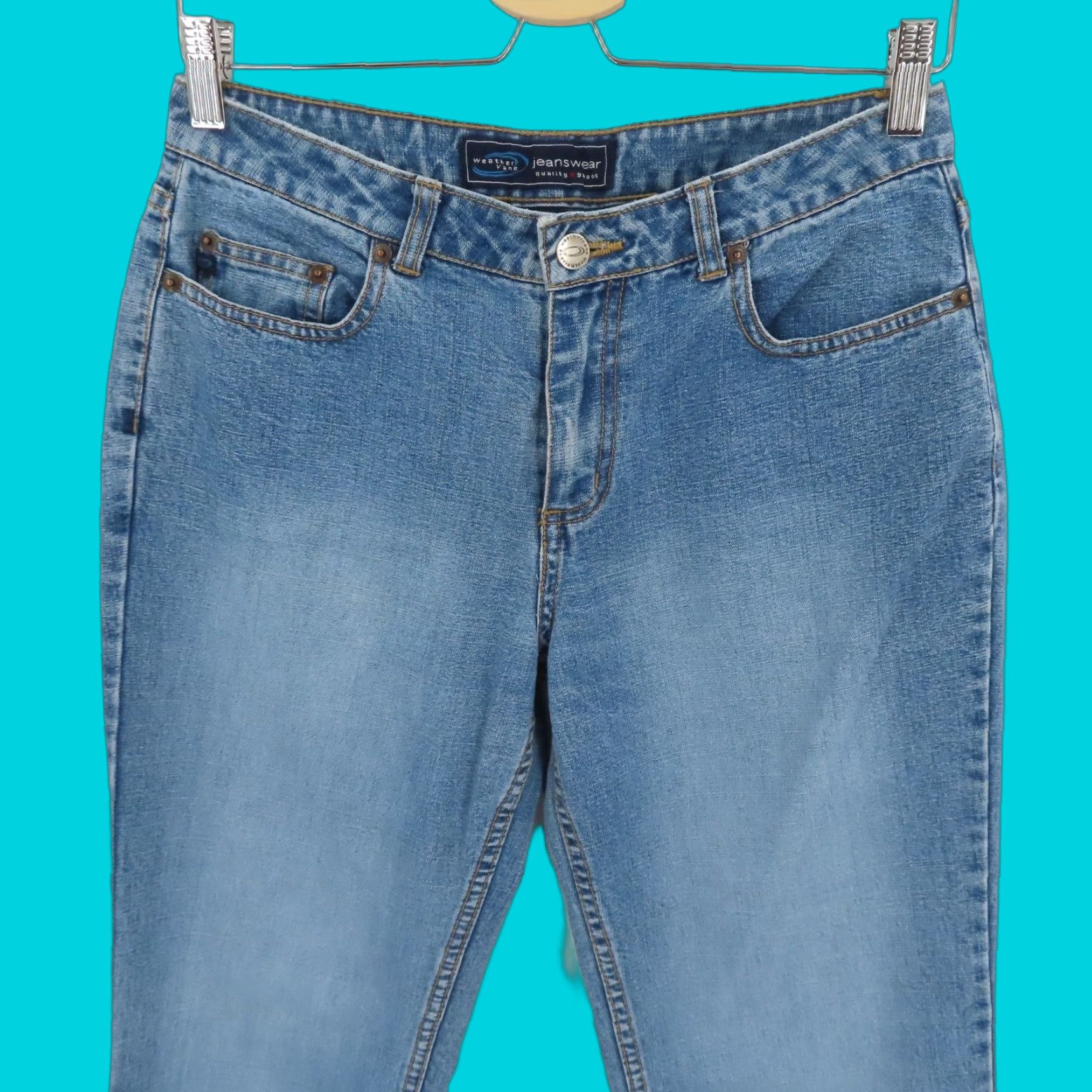 Vintage VINTAGE Weathervane Jeans Flared 5-Pocket Denim Blue Juniors 5 Regular 31" Inseam Boys? Womens? Size 27" / US 4 / IT 40 - 1 Thumbnail