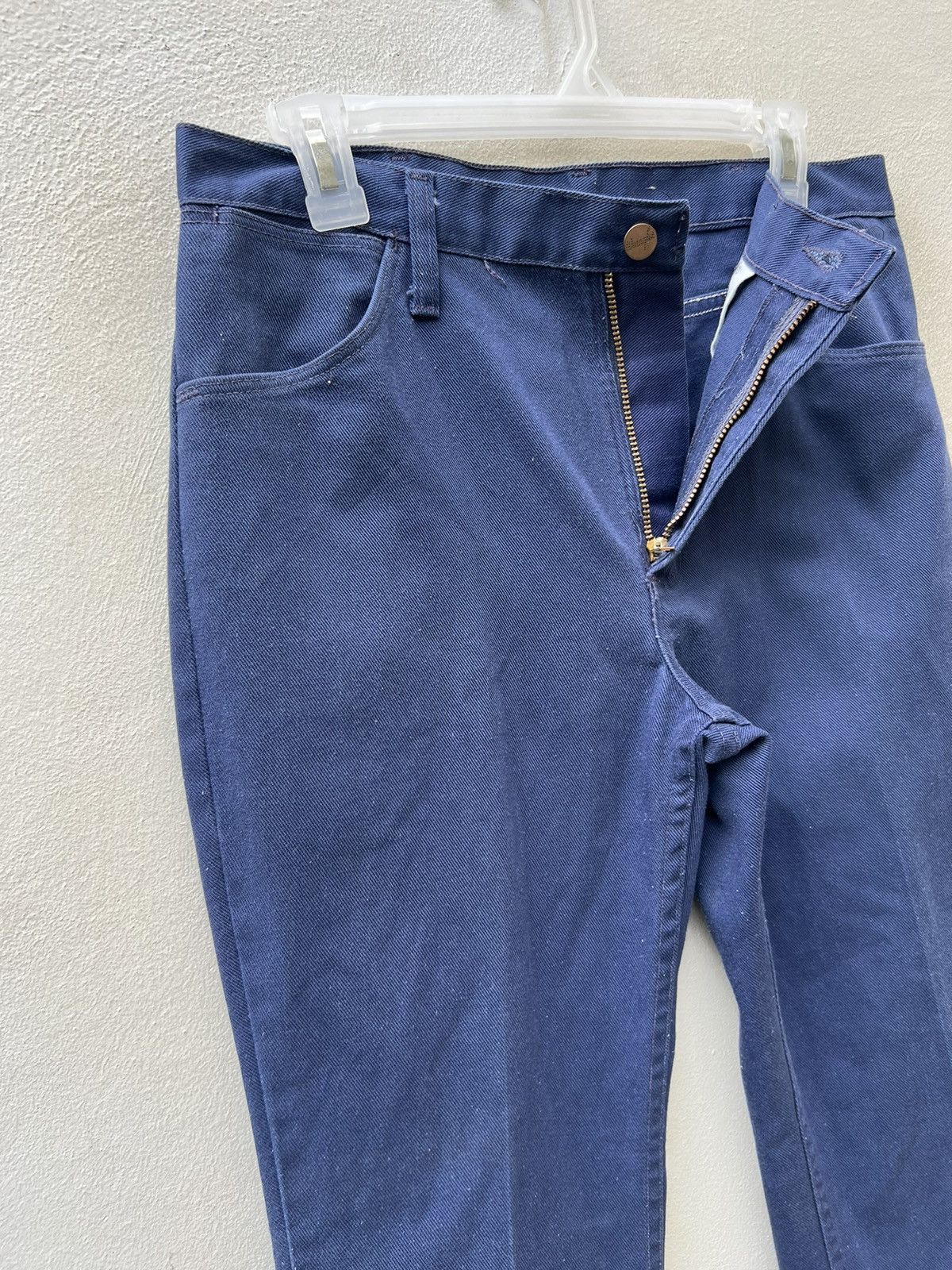 Vintage Vintage 60s Wrangler Navy Blue Flare Pant Size US 31 - 8 Thumbnail