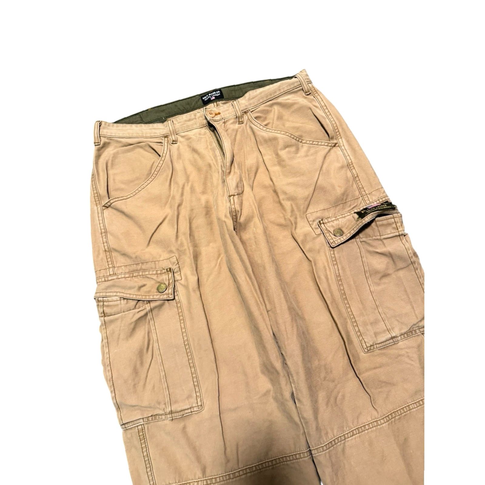 Polo Ralph Lauren VINTAGE Polo Ralph Lauren Freighter Pants Cargo Tan 34x32 USA Cargo Pants Men Regular Straight Khaki Canvas Workwear(Size 34) Size US S / EU 44-46 / 1 - 2 Thumbnail