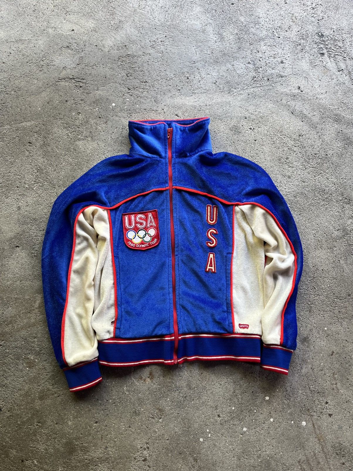 USA Olympics 1980 Winter Olympics USA Hockey Velour Tracksuit Size US S / EU 44-46 / 1 - 6 Thumbnail