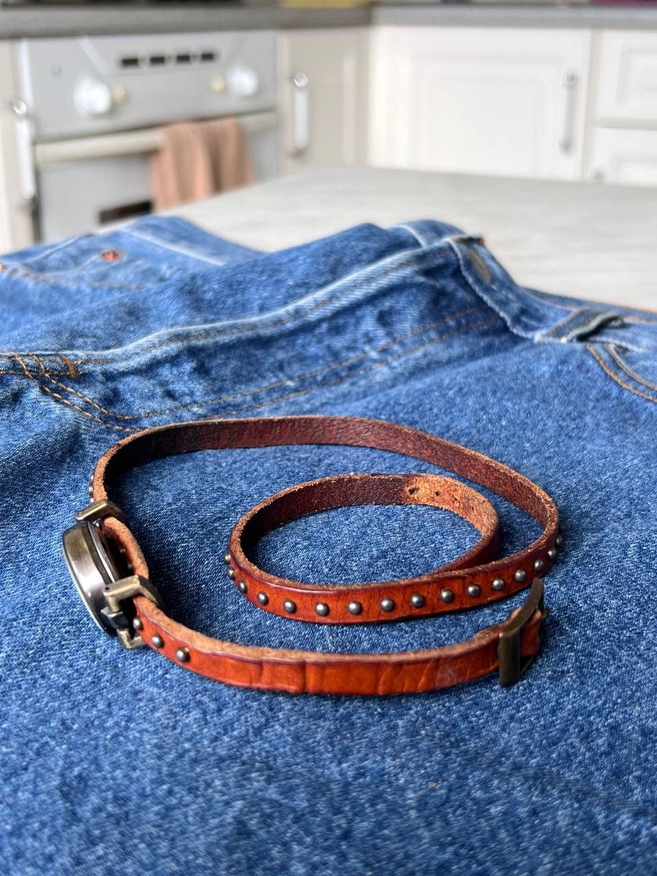 Japanese Brand × Vintage Vintage Japanese futuristic Watch Studded Leather Strap Size ONE SIZE - 5 Thumbnail