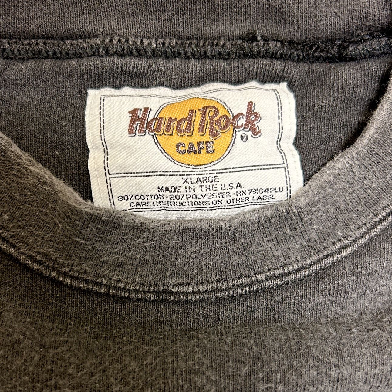Hard Rock Cafe Vintage Hard Rock Cafe Crewneck – Charcoal (Size XL) Size US XL / EU 56 / 4 - 3 Thumbnail