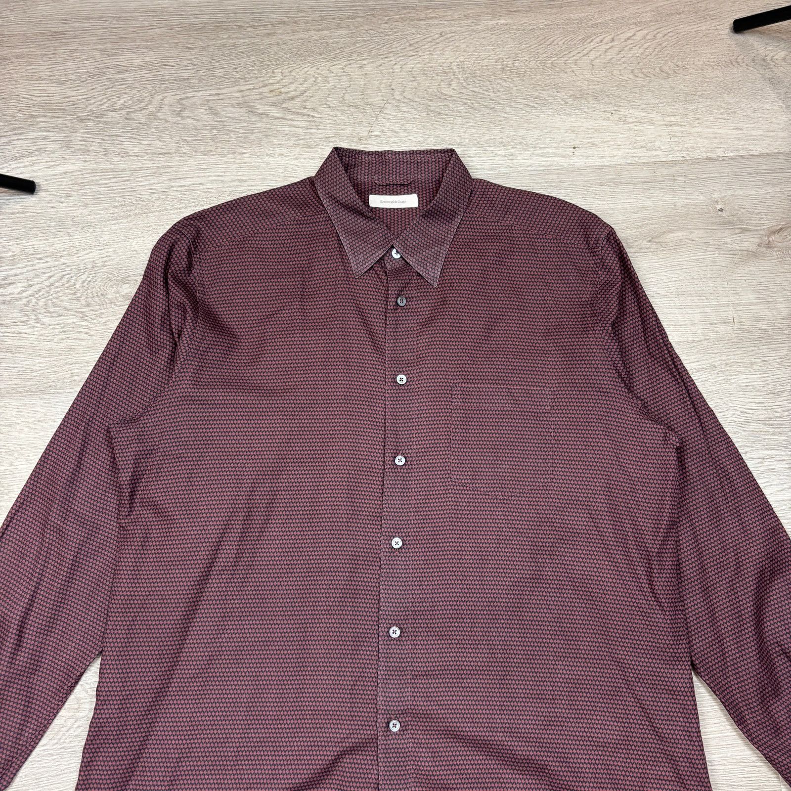 Ermenegildo Zegna Ermenegildo Zegna Button Down Printed Dress Shirt Men's 2XL Size US XXL / EU 58 / 5 - 2 Thumbnail