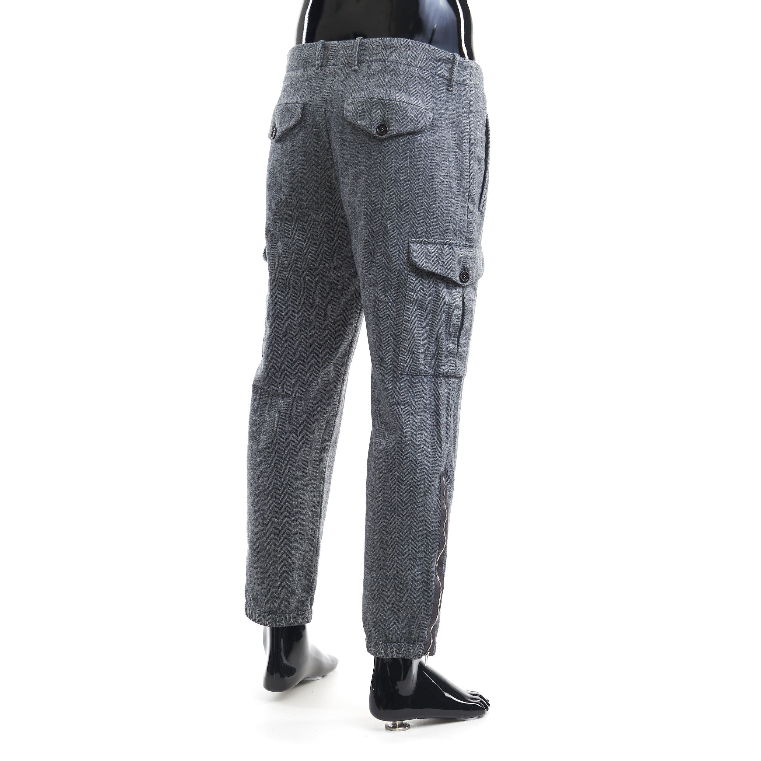 Brunello Cucinelli Cargo Pants In Grey Virgin Wool Herringbone Size US 32 / EU 48 - 6 Thumbnail