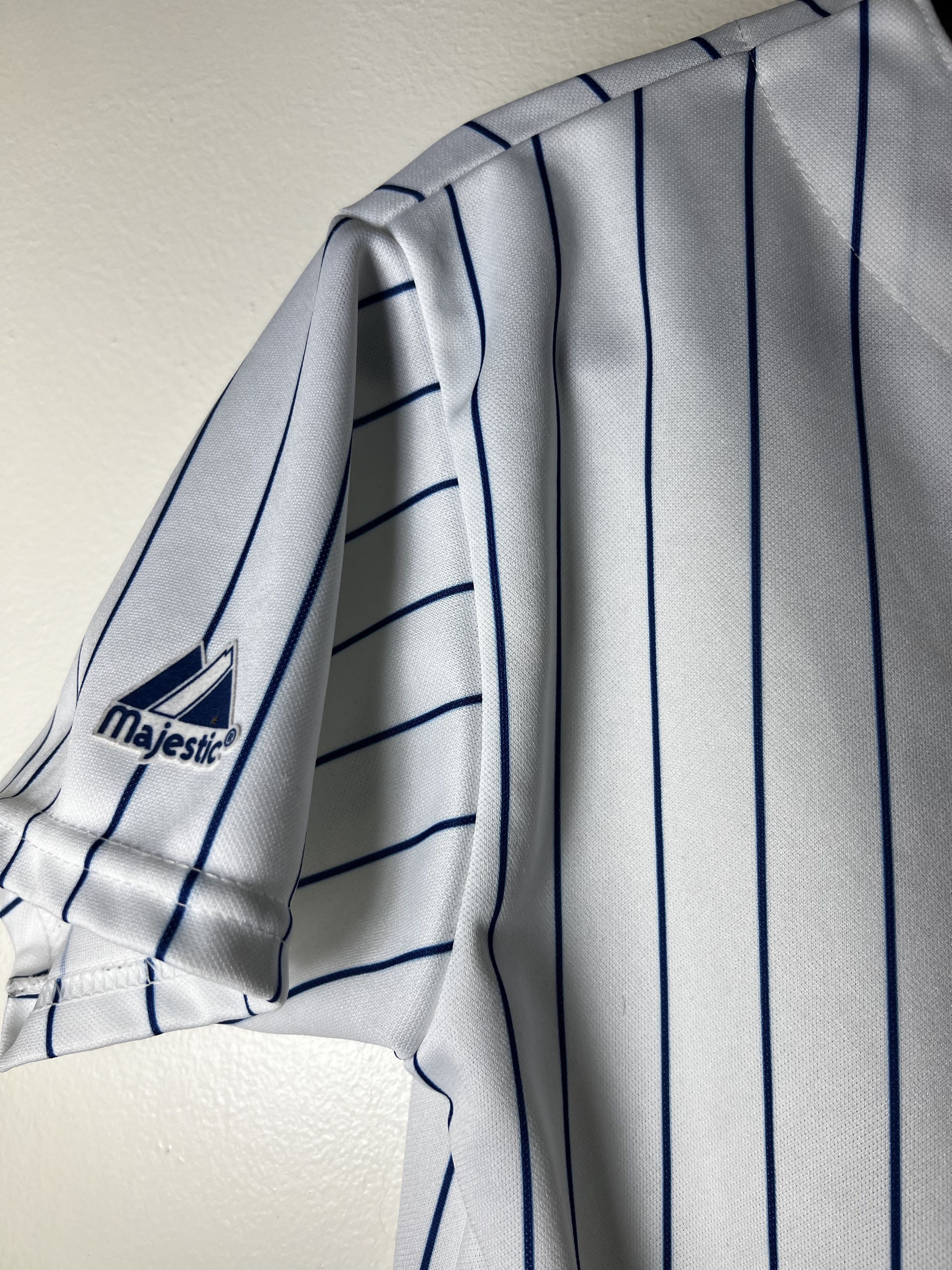 Majestic Vintage Chicago Cubs Soto 18 Striped Short Sleeve Button Up Size US L / EU 52-54 / 3 - 5 Thumbnail