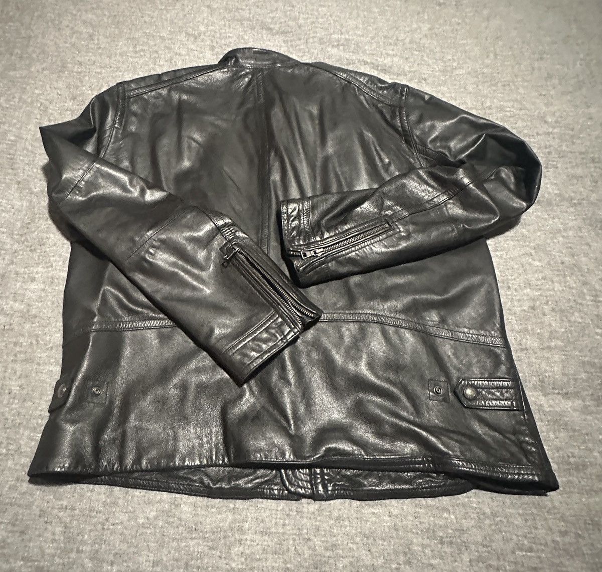 Vince VINCE Men’s Lambskin Leather Moto Jacket Men’s L/XL Size US L / EU 52-54 / 3 - 2 Thumbnail