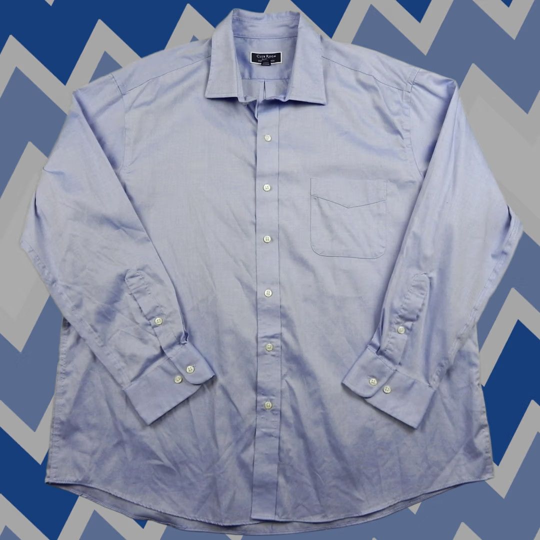 Club Room Club Room Shirt Mens 18 34/35 Slim Fit Performance Button Up Blue Long Sleeve Size US XXL / EU 58 / 5 - 1 Thumbnail