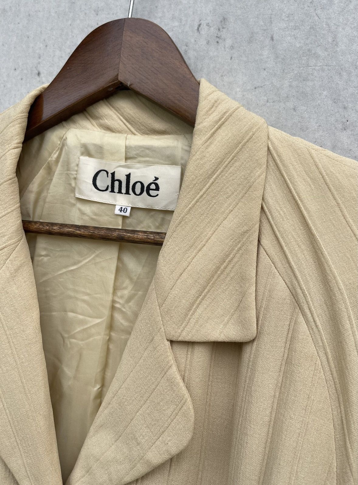 Chloe Chloe Women's Beige Striped Jacket Size M / US 6-8 / IT 42-44 - 7 Thumbnail