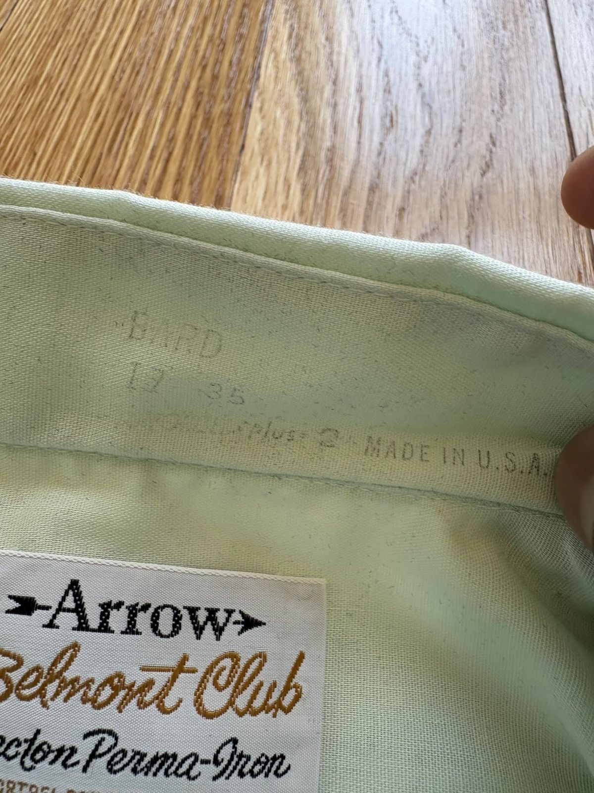 Arrow Arrow Belmont Club Vintage 50s Mint Green Dress Shirt 17 35 Size US L / EU 52-54 / 3 - 5 Thumbnail