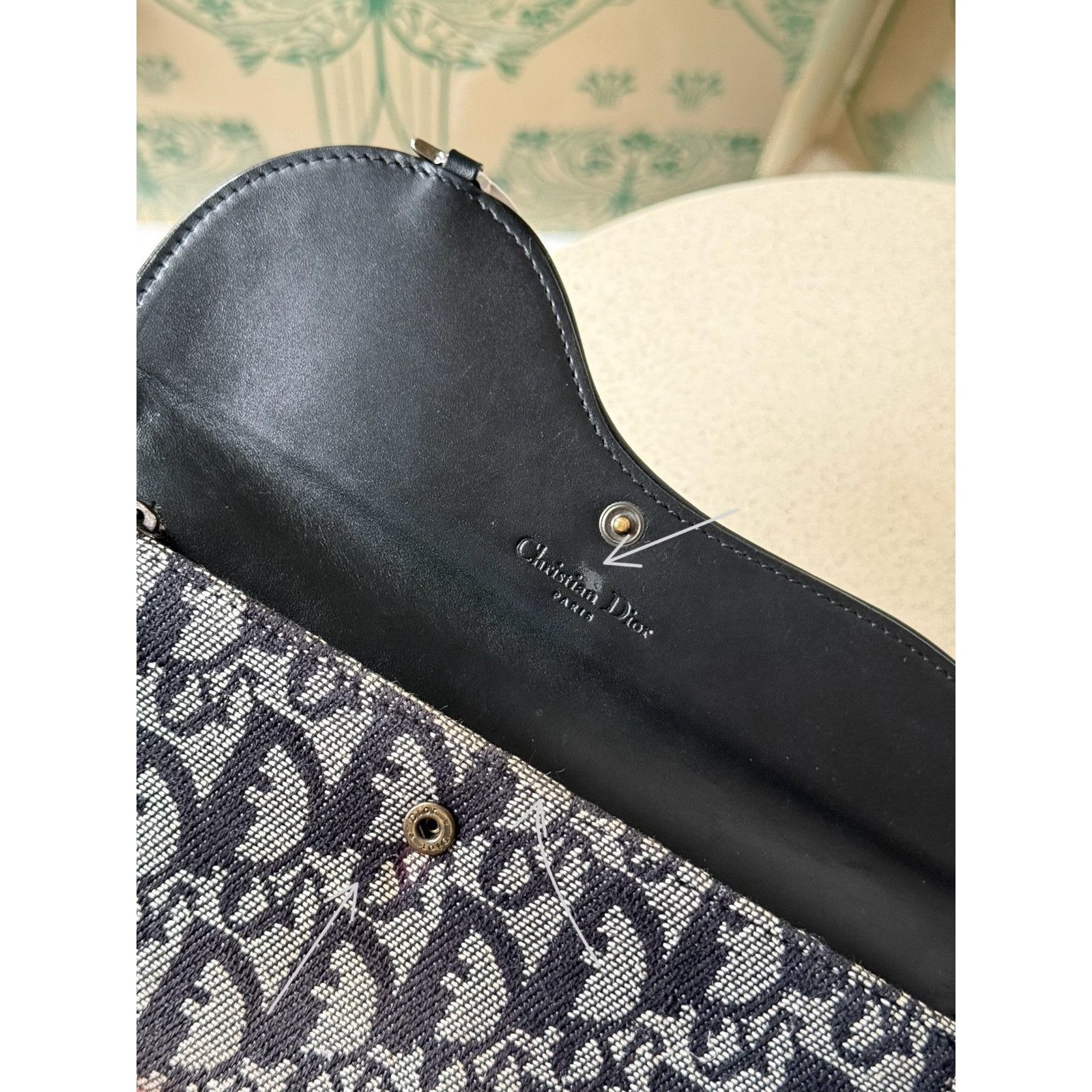 Dior DIOR Saddle Long Wallet Oblique Jacquard Navy Grey Size ONE SIZE - 16 Thumbnail