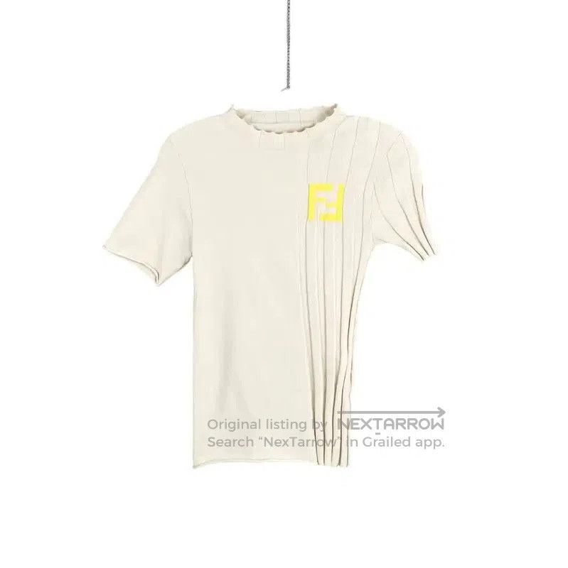 Fendi Fendi Cream Cotton Women's T-Shirt . Size XXS / US 00 / IT 34 - 1 Thumbnail