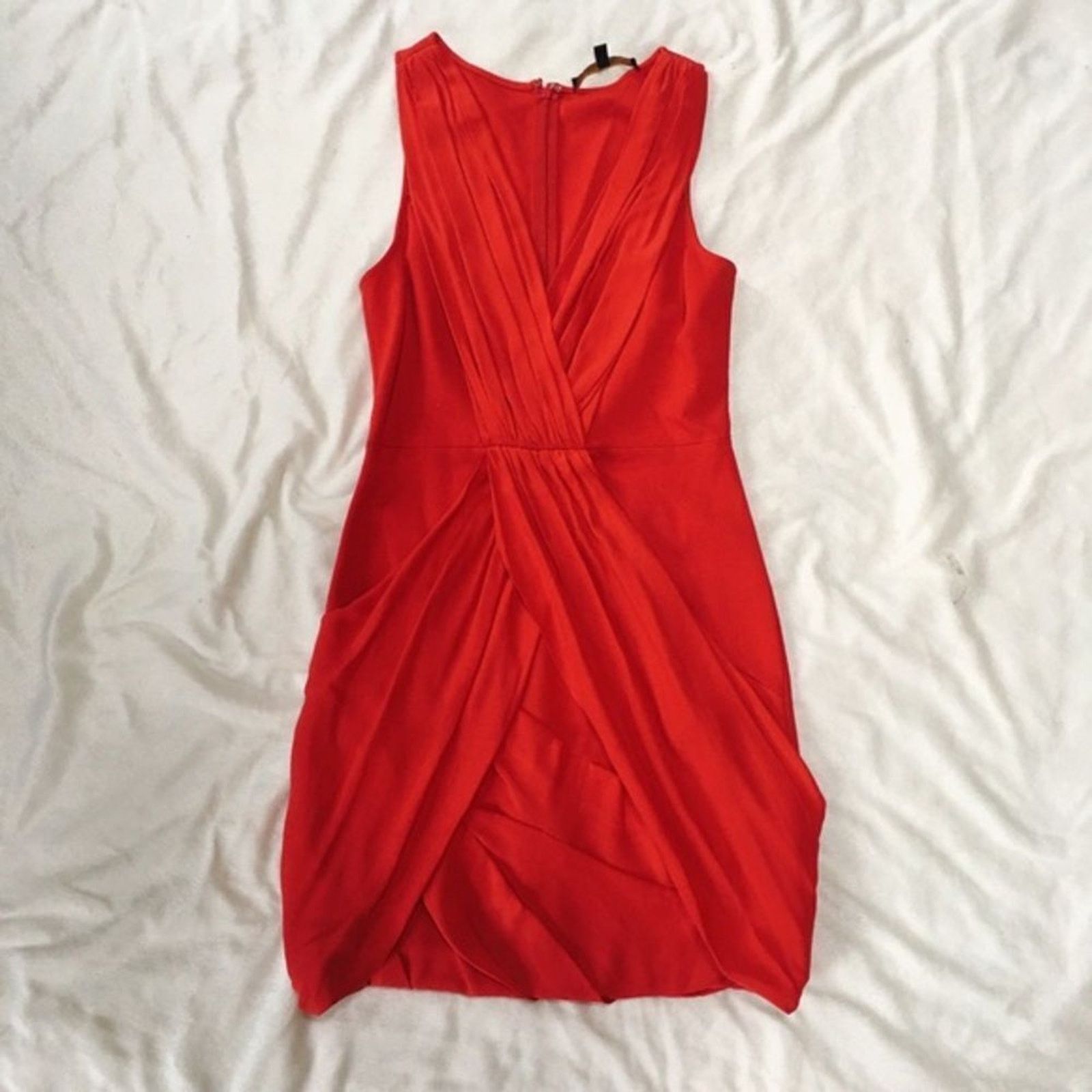 Other Cynthia Steffe Red Draped Sleeveless Mini Dress | Sz 4 Size S / US 4 / IT 40 - 2 Thumbnail