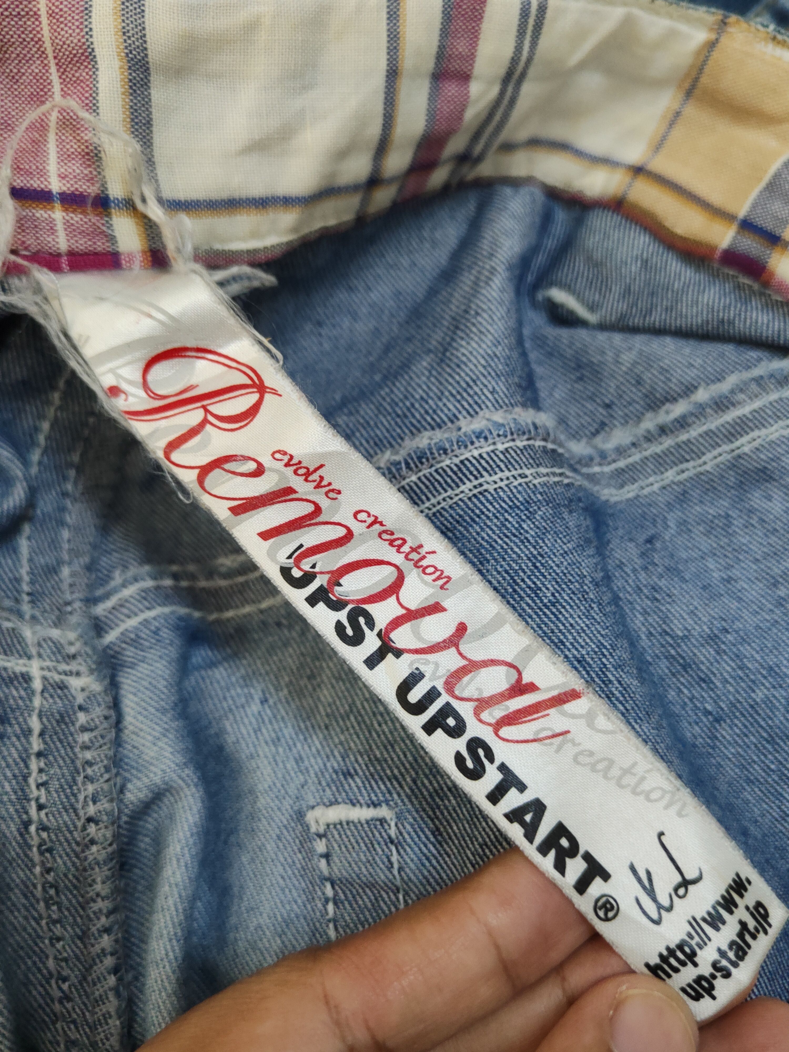 Japanese Brand UPST Upstart double waist Blue Ripped Soft Jeans #W1704 Size US 32 / EU 48 - 19 Thumbnail