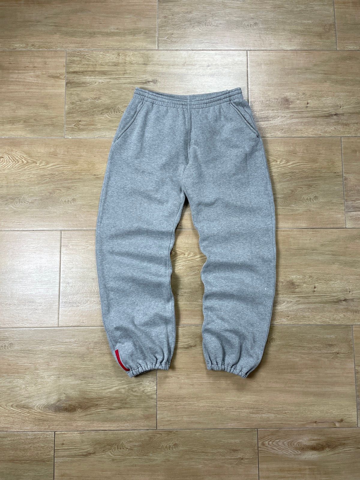 Pre-owned Prada Vintage Red Tab Gray Sweatpants In Grey