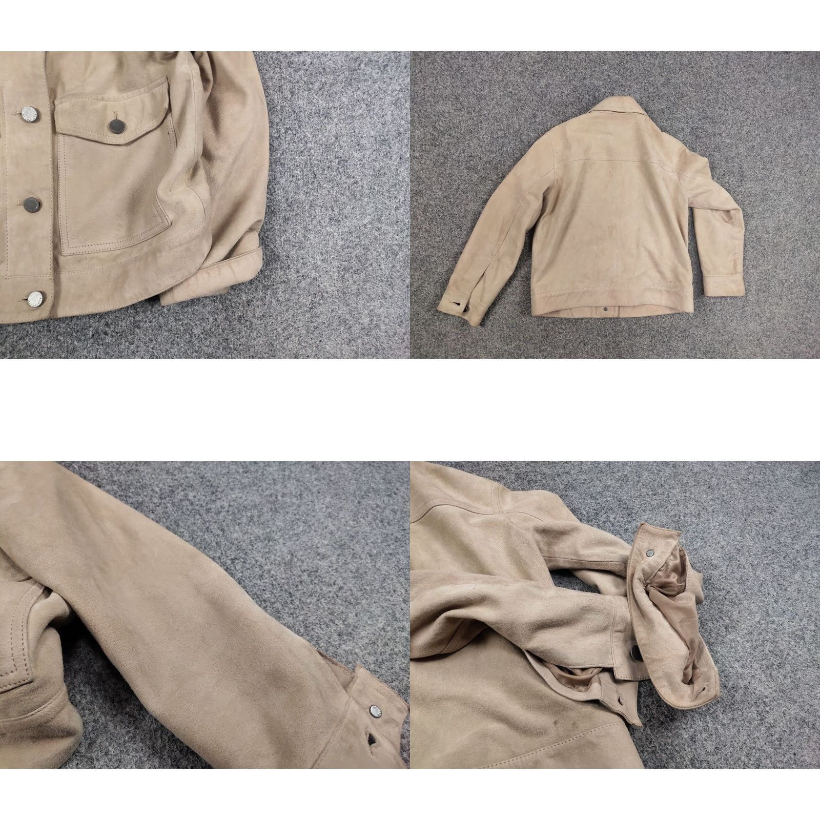 Allsaints VINTAGE Allsaints Sukes Suede Leather Dusty Pink Beige Jacket Size XS / US 0-2 / IT 36-38 - 9 Thumbnail