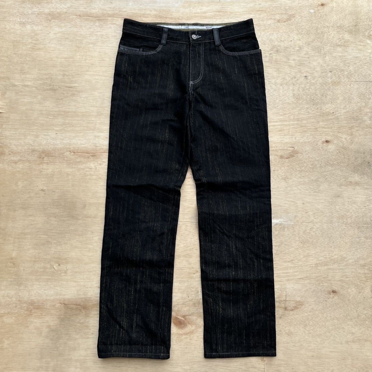 Studio D'Artisan ARTISAN DENIM BLACK GOLD LEATHER COIN POCKET JAPANESE BRAND Size US 31 - 1 Thumbnail