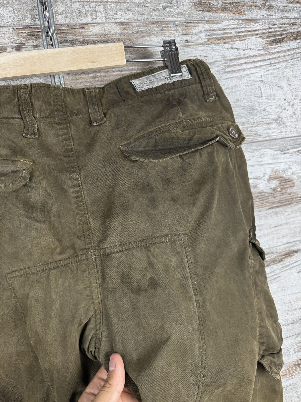 G-Star Mens Vintage G Star Raw RACKAM STRAIGHT CUFFED cargo pants Size US 32 / EU 48 - 19 Thumbnail