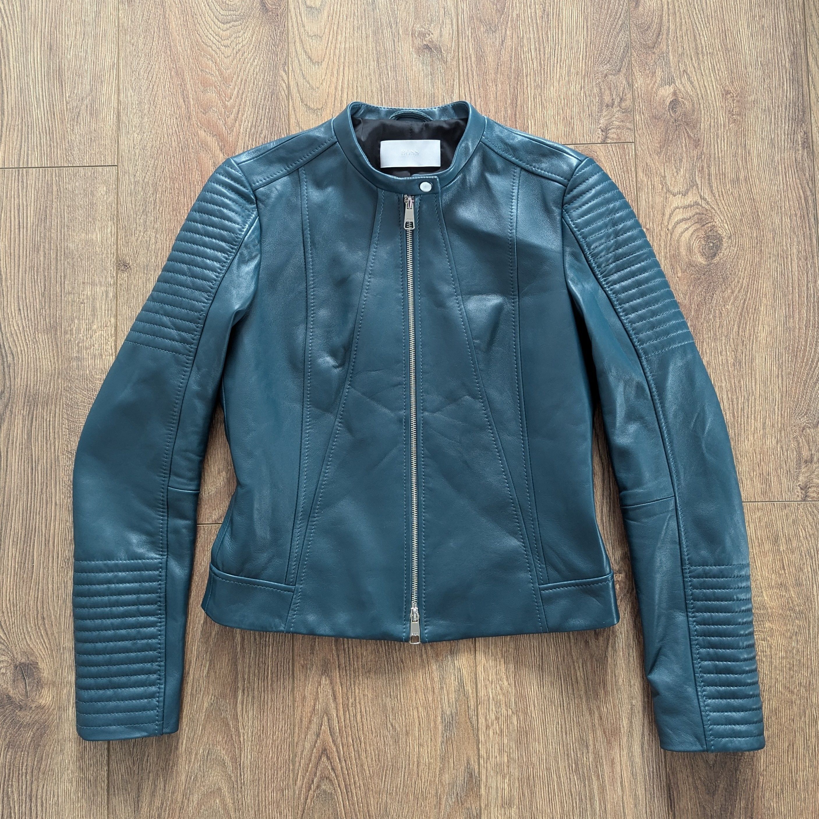 Hugo Boss Hugo Boss Saviza Women's Leather Biker Jacket Luxury Brand Size S / US 4 / IT 40 - 20 Thumbnail