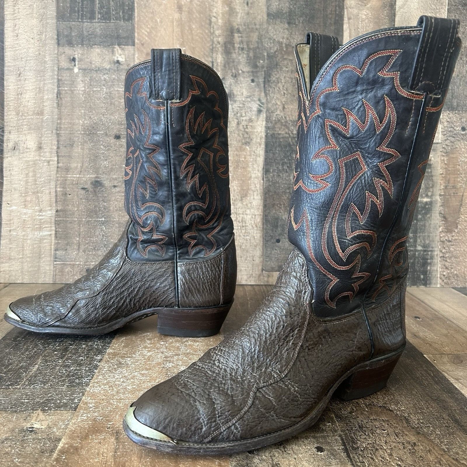 Vintage Olathe Vintage Western Brown Cowboy Boots Mens 10 D Size US 10 / EU 43 - 1 Thumbnail
