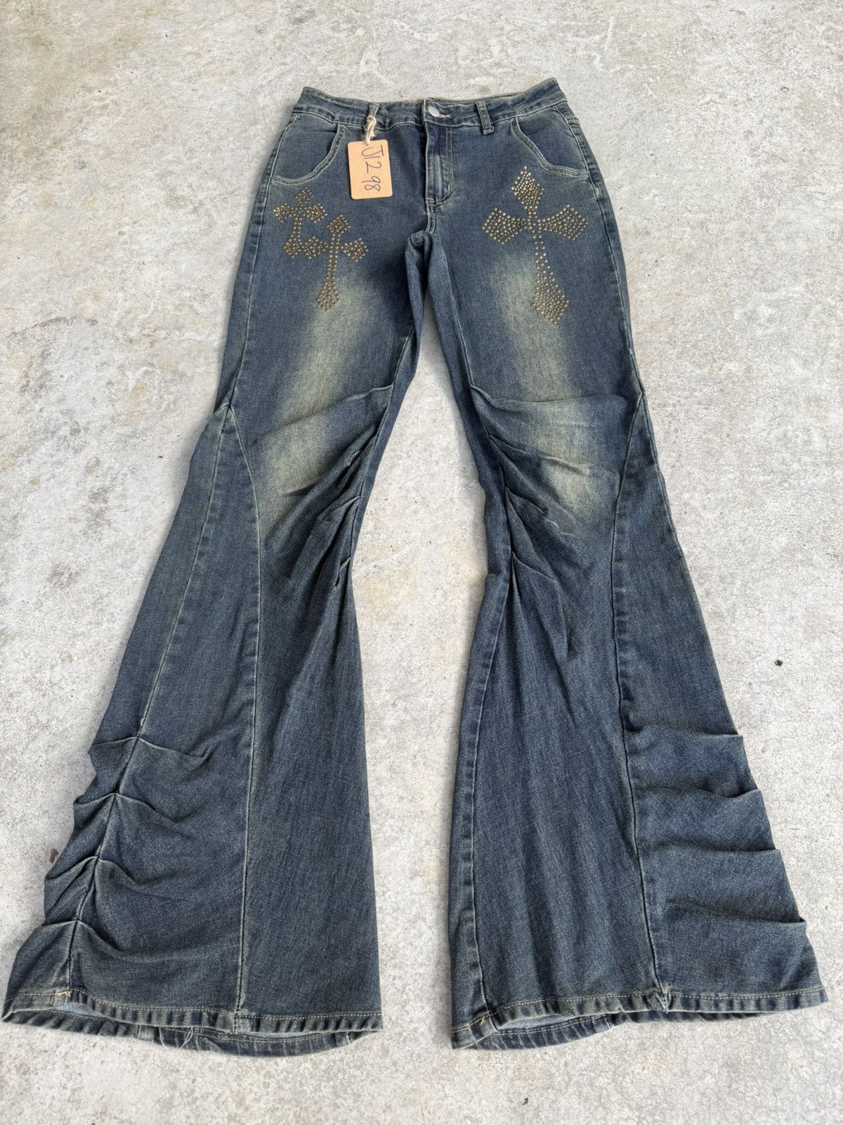 Le Grande Bleu (L.G.B.) Japanese Romwe Flared Jeans style Chrome Heart Size US 28 / EU 44 - 1 Thumbnail