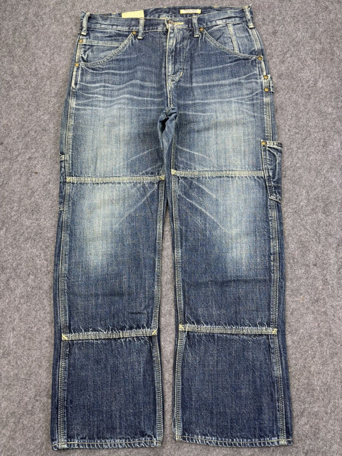 Japanese Brand 💥DOUBLE KNEE💥MEDICAL BRANCH Japan Carpenter Jeans F794 Size US 33 - 18 Thumbnail