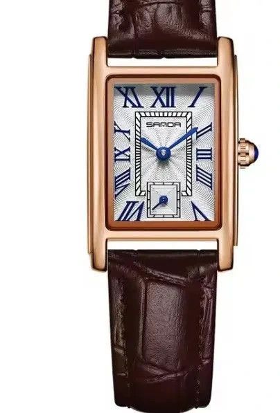 Jewelry 2000s vintage style cute square brown leather luxury watch Size ONE SIZE - 2 Thumbnail