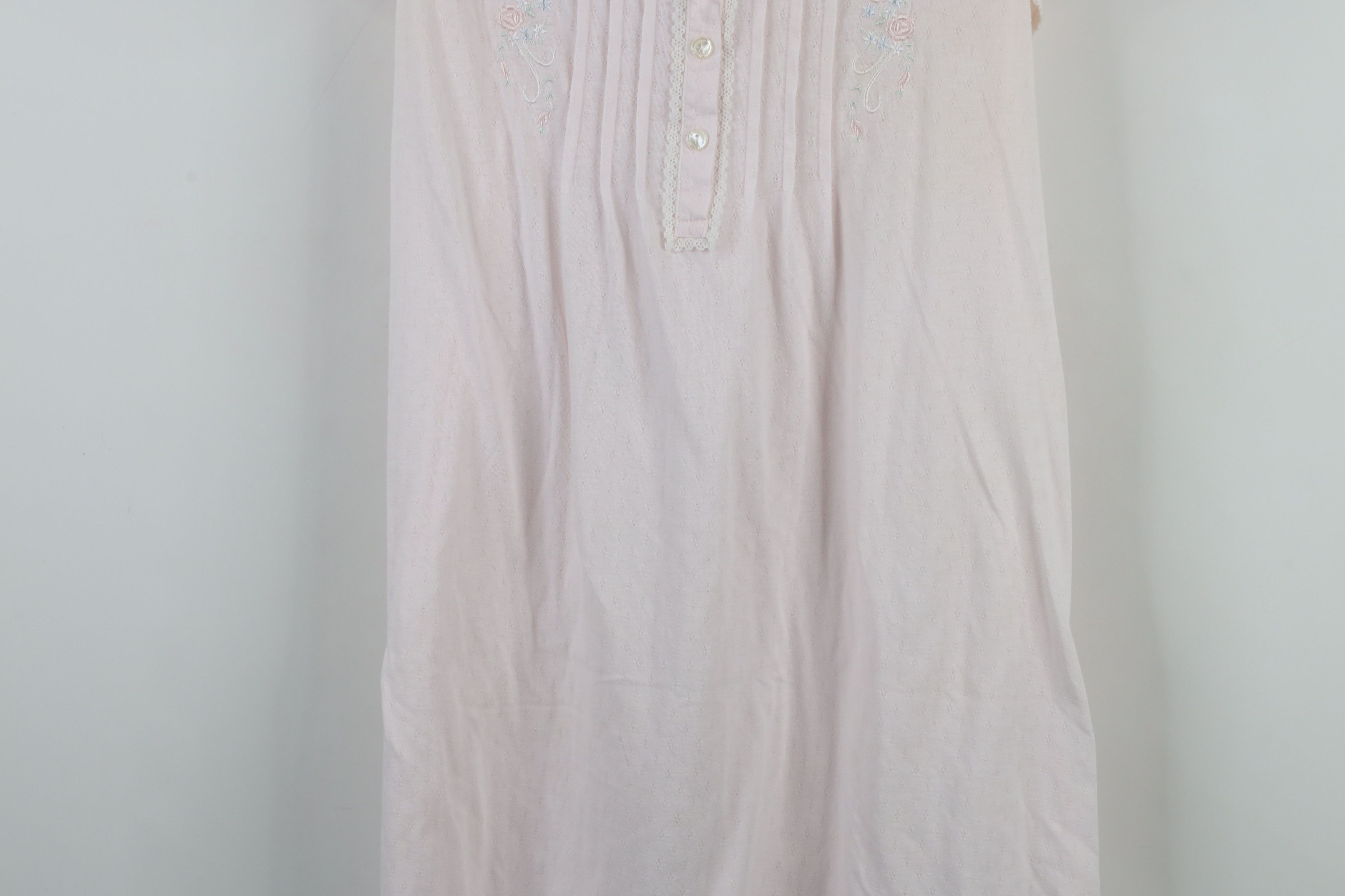 Vintage Vintage 90s Miss Elaine Lace Knit Ruffled Night Gown Sleep Size M / US 6-8 / IT 42-44 - 3 Thumbnail