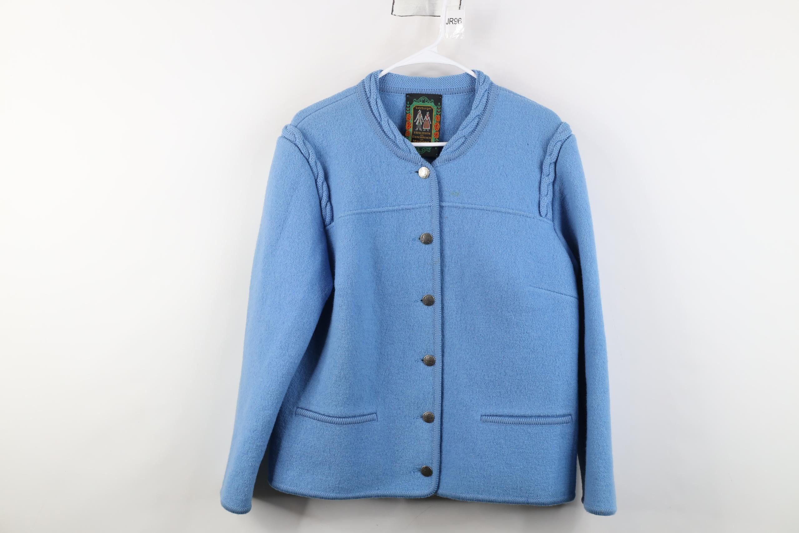 Vintage Vintage 90s Streetwear Boiled Wool Cardigan Jacket Blue Size M / US 6-8 / IT 42-44 - 1 Thumbnail