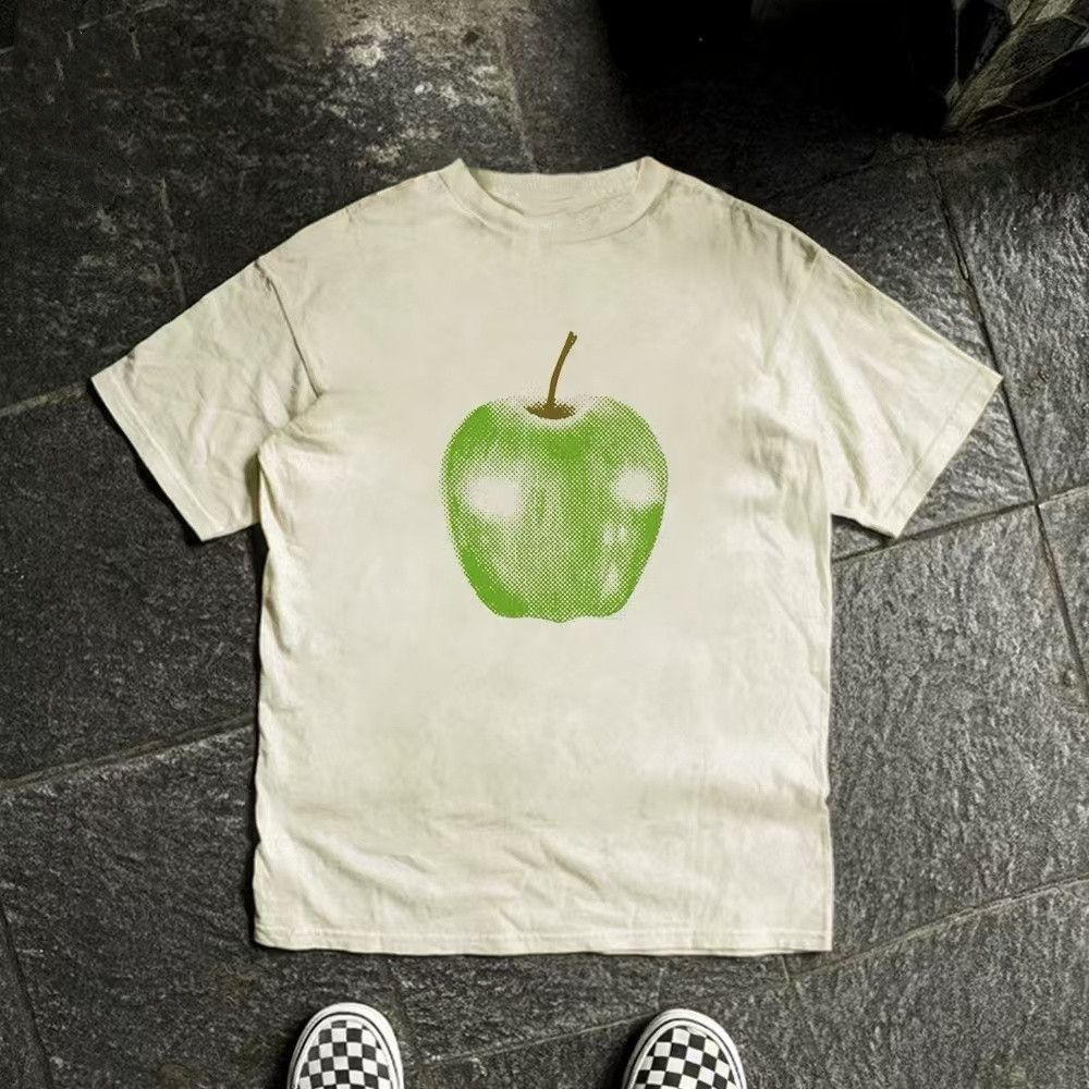 Vintage Beige street washed retro apple print t-shirt Size US L / EU 52-54 / 3 - 1 Thumbnail
