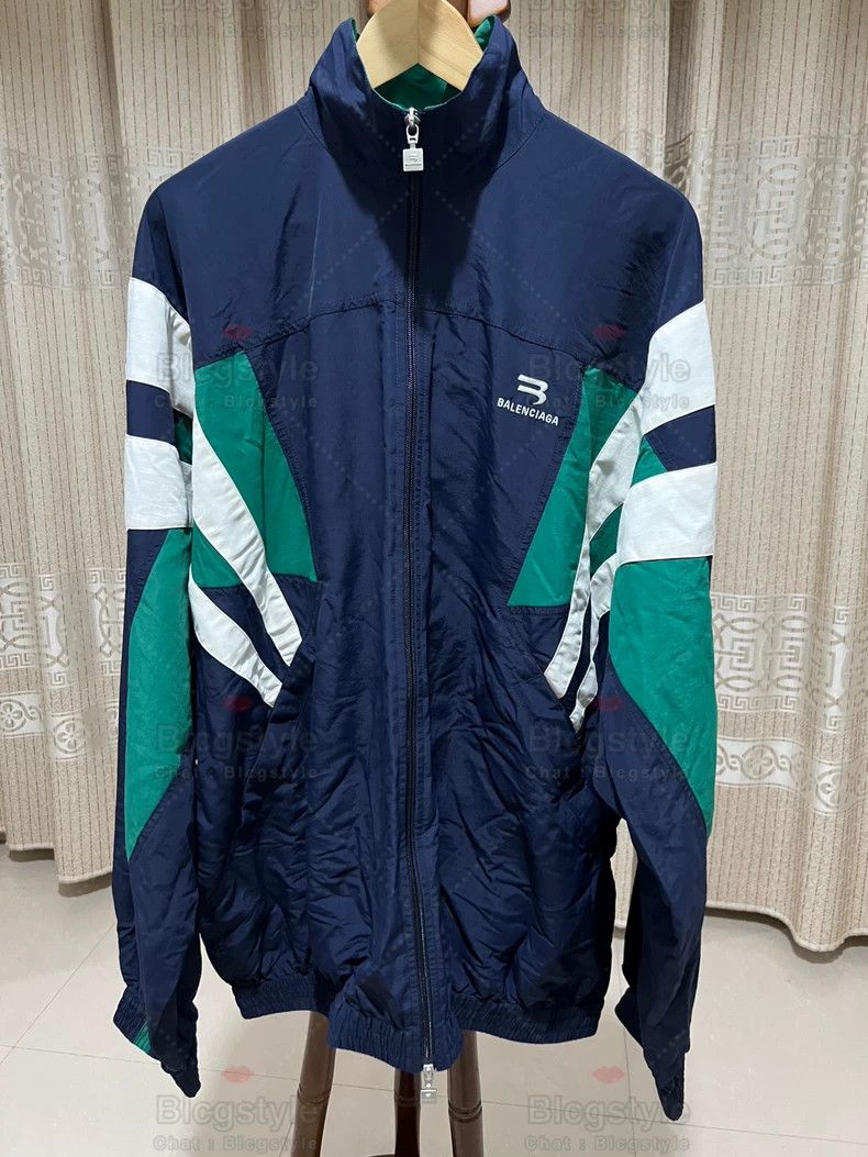 Balenciaga Color-Blocked School Uniform Sports Jacket Coat