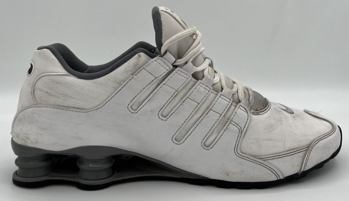 Nike Nike Mens Size 11 Shox NZ Leather White Cool Grey Shoes Size US 11 / EU 44 - 5 Thumbnail