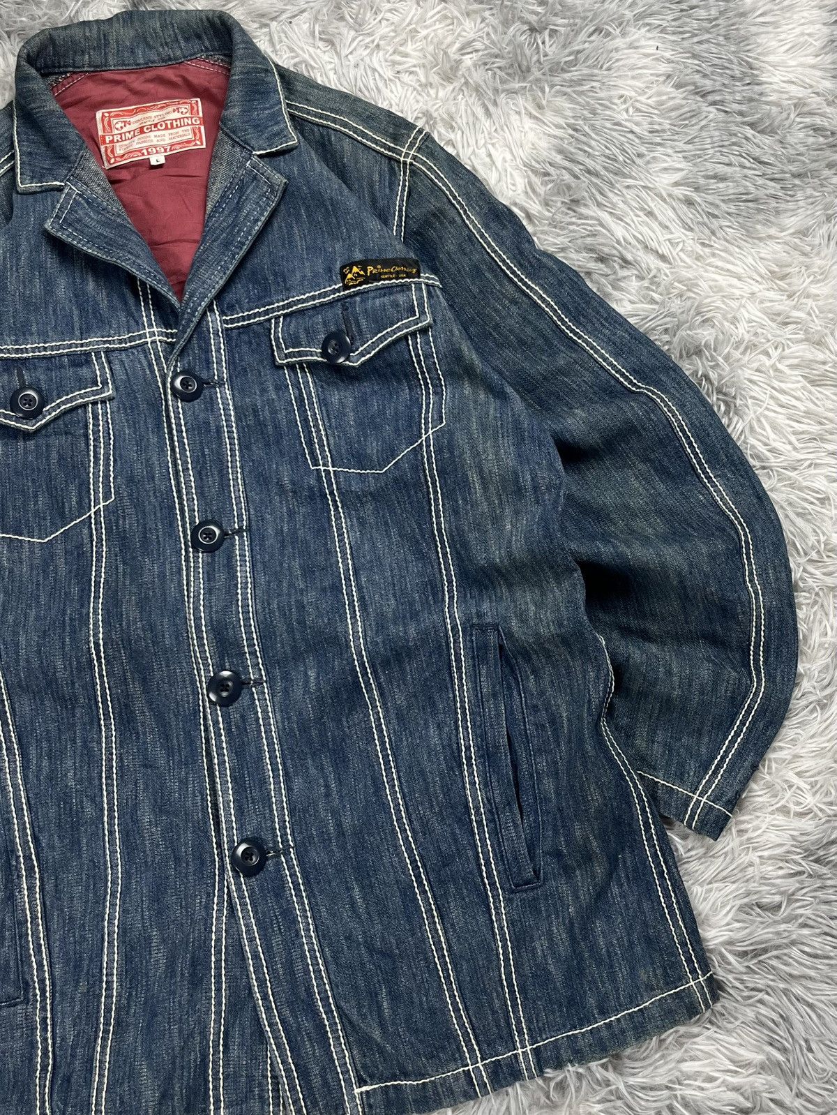 Vintage Vintage Prime Clothing Jacket Denim Size US L / EU 52-54 / 3 - 3 Thumbnail